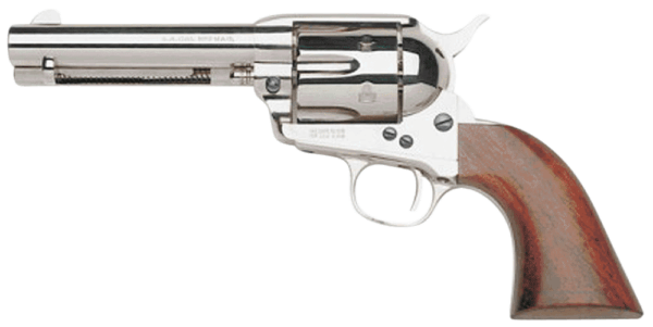 Taylors & Company 555124 1873 Cattleman 357 Mag Caliber with 4.75 Barrel  6rd Capacity Cylinder  Overall Nickel-Plated Finish Steel & Walnut Grip”