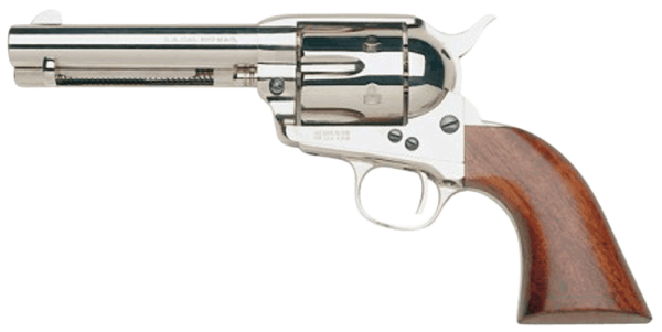 Taylors & Company 555121 1873 Cattleman 45 Colt (LC) Caliber with 4.75 Barrel  6rd Capacity Cylinder  Overall Nickel-Plated Finish Steel & Walnut Grip”