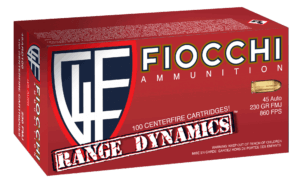 Fiocchi 45ARD100 Range Dynamics 45 ACP 230 gr Full Metal Jacket (FMJ) 100rd Box