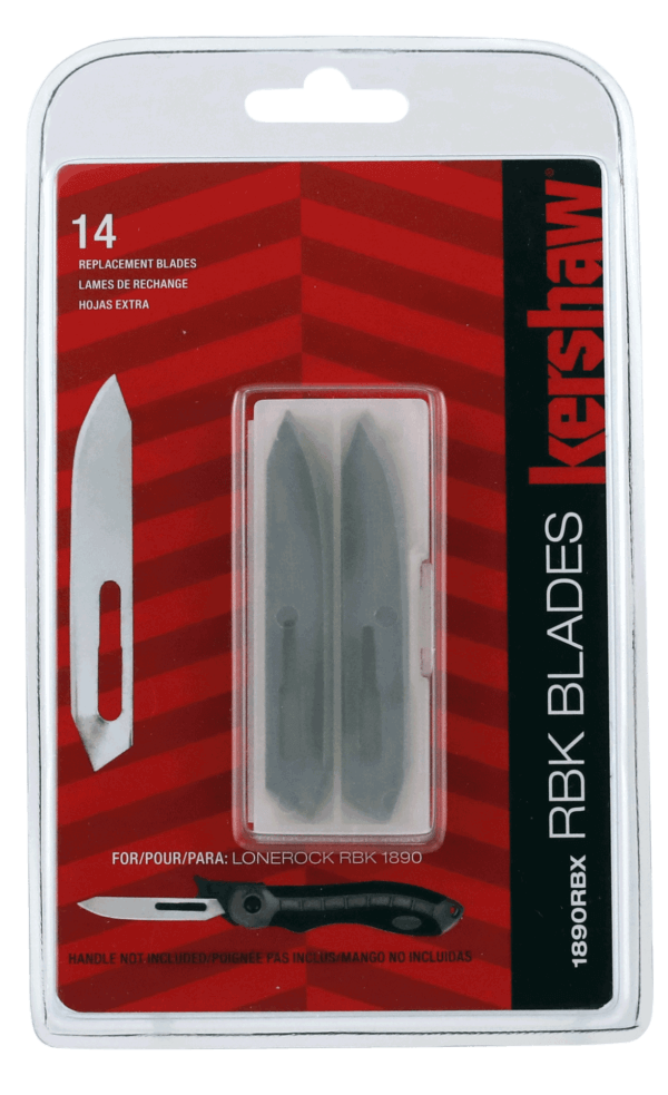Kershaw 1890RBX LoneRock RBK Replacement Blades Drop Point 2.75″ Satin 60A SS Blade  14 Blades