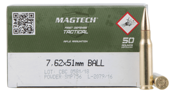 Magtech 762A First Defense Tactical 7.62x51mm 147 gr Full Metal Jacket (FMJ) 50 Rd Box / 8 Cs