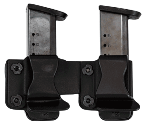 Comp-Tac C62304000LBKN Twin Mag Pouch Double Black Kydex Belt Clip Compatible w/Double Stack/Most Glock Belts 1.50″ Wide Right Hand