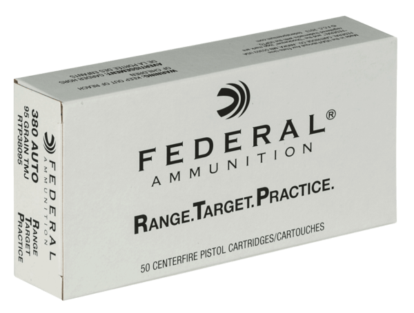 Federal RTP38095 Range & Target  380 ACP 95 gr Full Metal Jacket 50rd Box