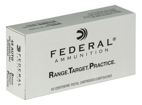 Federal RTP45230 Range & Target  45 ACP 230 gr Full Metal Jacket 50rd Box