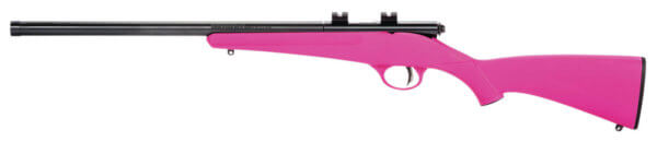 Savage Arms 13835 Rascal FV-SR 22 LR Caliber with 1rd Capacity  16.12 Threaded Barrel  Matte Blued Metal Finish & Pink Synthetic Stock Right Hand (Youth)”