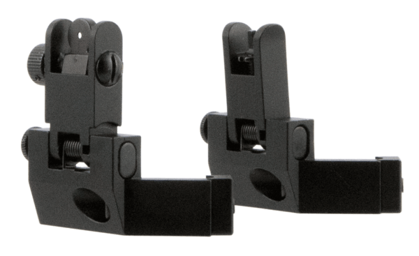 TacFire IS003 45 Degree Flip Up Iron Sight/Springloaded Black Anodized Front and Rear for AR-Platform
