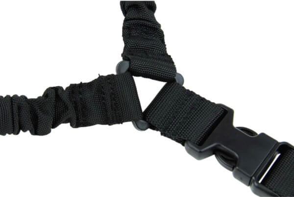 TacFire SL002B One Point Sling 30″-40″ L Adjustable Double Bungee Black Nylon Webbing for Rifle