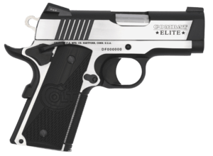 Colt Mfg O7080CE Combat Elite Commander Compact Frame 9mm Luger 8+1  3 Stainless Steel Barrel  Two-Tone Serrated Stainless Steel Slide & Frame w/Beavertail  Black Scalloped G10 Grip  Ambidextrous”