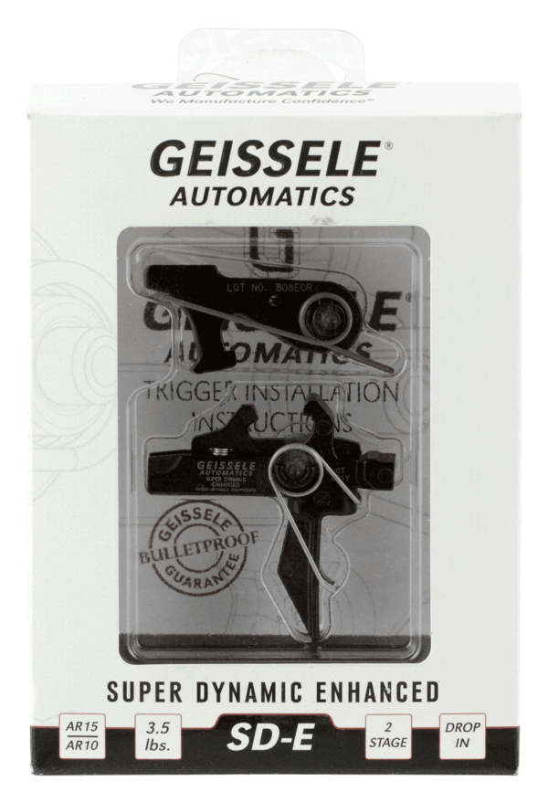 Geissele Automatics 05167 SD-E Two-Stage Flat Trigger with 2.90-3.80 lbs Draw Weight & for AR-15/AR-10