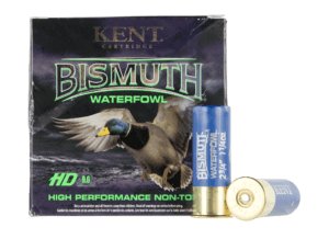 Kent Cartridge B12W364 Bismuth Waterfowl 12 Gauge 2.75″ 1 1/4 oz Bismuth 4 Shot 25rd Box