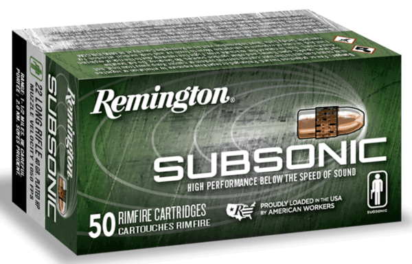 Remington Ammunition 21137 Subsonic Rimfire 22 LR 40 gr Hollow Point (HP) 100rd Box