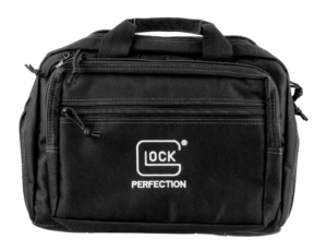 Glock AP60300 Double Pistol Case Dual Padded Compartments 5 Internal Mag Holders 3 Zippered Compartments Carry Handle Black 12.5″x9.5″x4.5″