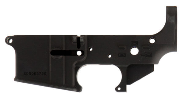 Spikes STLS045 No Logo Stripped Lower Receiver Multi-Caliber 7075-T6 Aluminum Black Anodized for AR-15