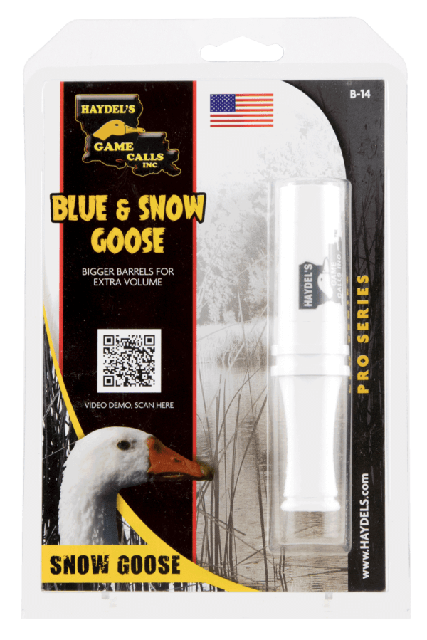 Haydel’s Game Calls B14 Blue & Snow Goose Open Call Attracts Geese White Plastic