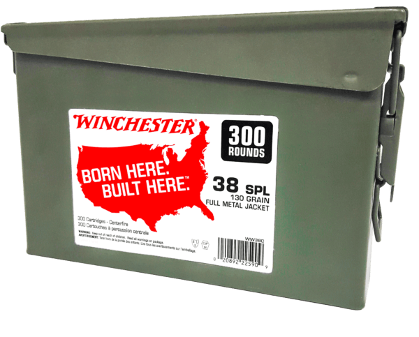 Winchester Ammo WW38C USA Target 38 Special 130 gr Full Metal Jacket (FMJ) 300rd Box