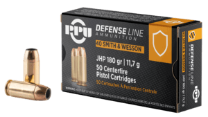 PPU PPD40 Defense 40 S&W 180 gr Jacketed Hollow Point (JHP) 50rd Box