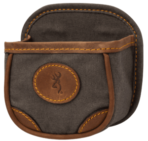 Browning 121388694 Lona Shell Carrier Flint Canvas Body w/Leather Accents Capacity 1 Box Belt Clip Mount