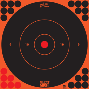 Pro-Shot 12BGREEN5PK SplatterShot Black/Green Black/Red Hanging Paper Impact Enhancement 12″ Bullseye 5 Pack Includes Pasters