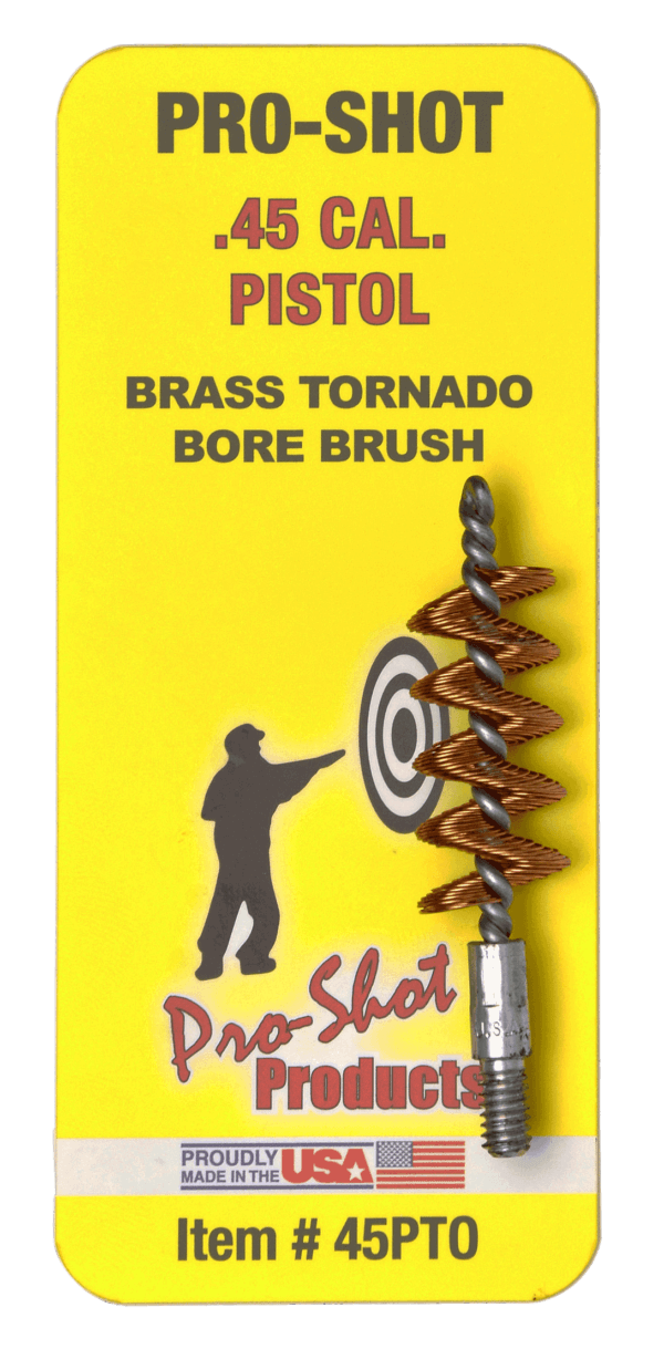 Pro-Shot 45PTO Tornado Bore Brush .45 Cal Pistol #8-32 Thread Brass Spiral Wound Loop