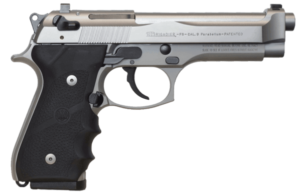 Beretta USA J92F560CA 92 FS Brigadier Inox *CA Compliant 9mm Luger Single/Double 4.90″ 10+1 Black Hogue Wraparound Rubber Grip Stainless Steel