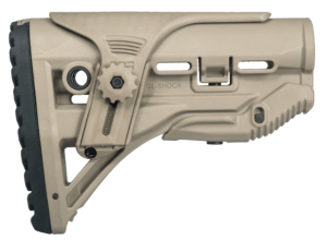 FAB Defense FXGLSHOCKCP GL-Shock with Adjustable Cheekrest & Anti-Rattle Mechanism Matte Black Synthetic for M4/M16 AR-Platform
