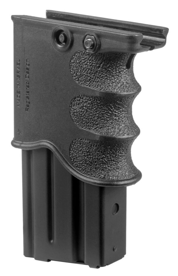 FAB Defense FXMG20B MG-20 Foregrip & Mag Carrier Made of Polymer With Black Finish for M16 Type Mags