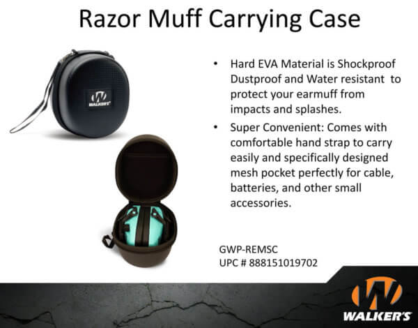 Walker’s GWPREMSC Muff Protective Case Black EVA Includes Detachable Nylon Lanyard