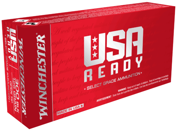 Winchester Ammo RED300 USA Ready 300 Blackout 125 gr 2185 fps Open Tip Range 20rd Box