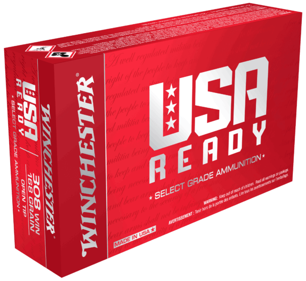Winchester Ammo RED308 USA Ready 308 Win 168 gr 2680 fps Open Tip Range 20rd Box