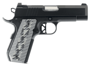 Dan Wesson 01883 EPC 45 ACP 8+1 4″ Bull Barrel Forged Aluminum Bobtail Frame w/Beavertail Serrated Stainless Steel Slide Black Duty Finish Black/Gray Tapered G10 Grip Includes 2 Magazines
