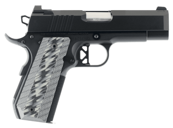 Dan Wesson 01883 EPC 45 ACP 8+1 4″ Bull Barrel Forged Aluminum Bobtail Frame w/Beavertail Serrated Stainless Steel Slide Black Duty Finish Black/Gray Tapered G10 Grip Includes 2 Magazines