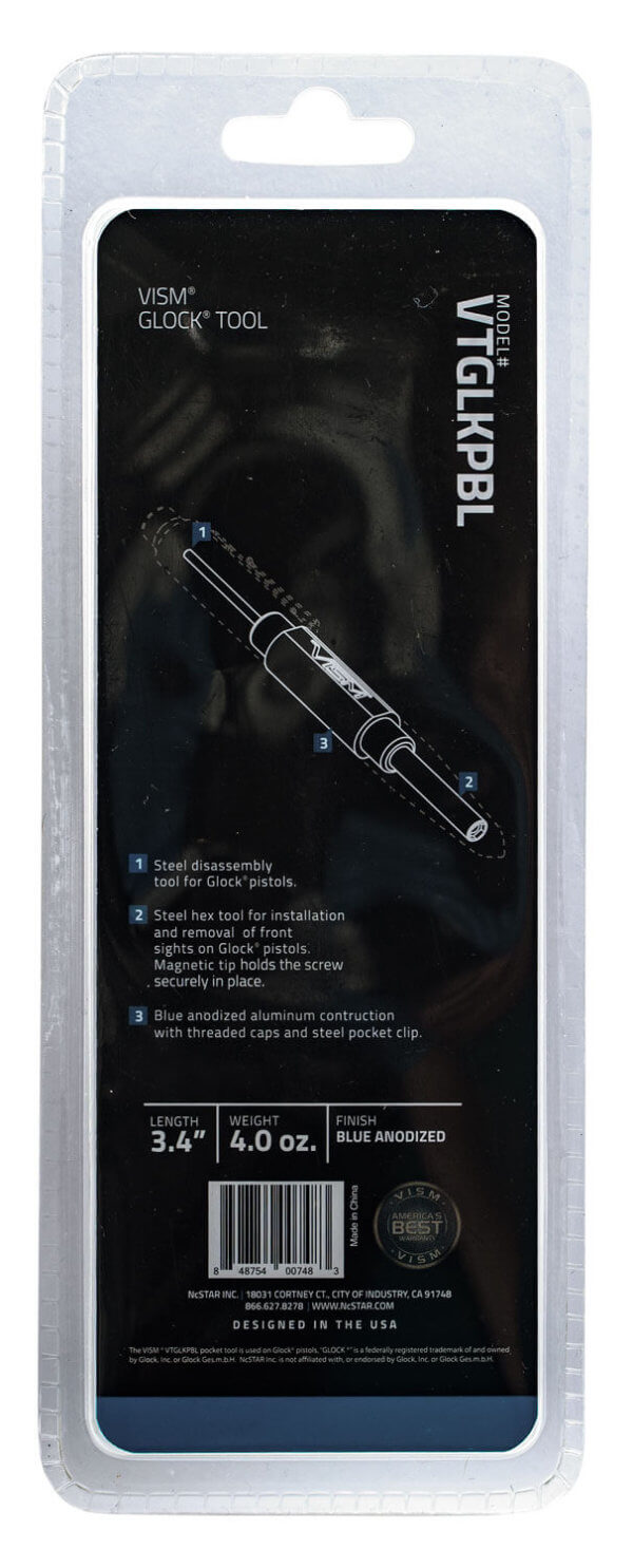 NcStar VTGLKPBL Disassembly Tool Pocket Tool Blue Compatible w/ Glock 3.40 Long”
