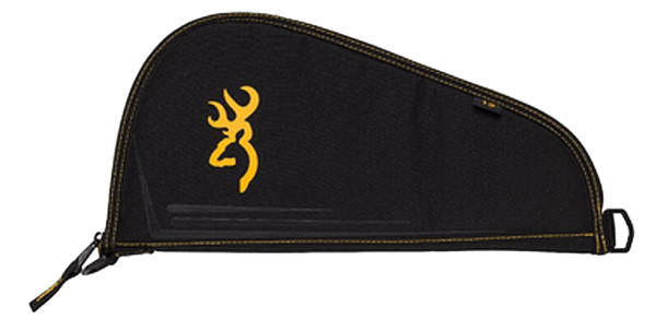 Browning 1429589913 Black & Gold Pistol Rug made of Water Resistant 600D Polyester Ripstop with Black Finish & Yellow BuckMark Logo  Brushed Tricot Lining & Zipper 13 L”