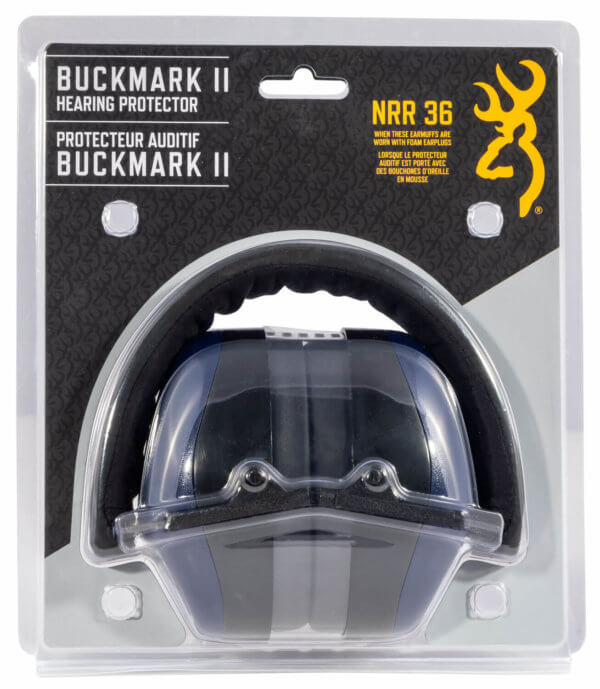 Browning 126387 Buck Mark II Plastic 27 dB Over the Head Blue/Black Adult