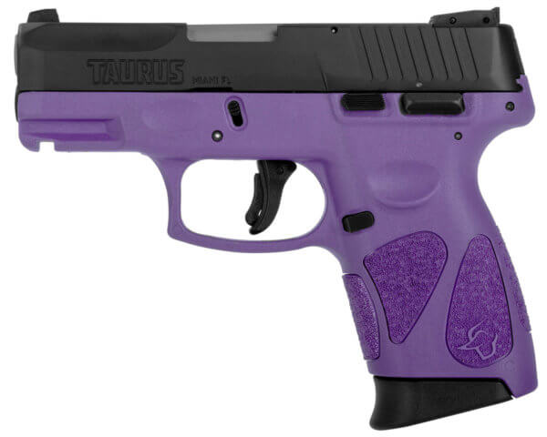 Taurus 1G2C93112DP G2C 9mm Luger 12+1 3.25″ Barrel Black Carbon Steel Slide Dark Purple Polymer Grip