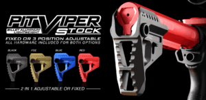Strike VIPERPITBK Pit Viper Stock AR-Platform Black Aluminum/Steel