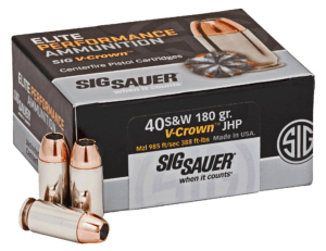 Sig Sauer E40SW250 Elite V-Crown 40 S&W 180 gr Jacketed Hollow Point (JHP) 50rd Box