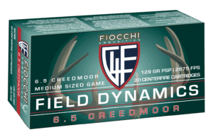 Fiocchi 65CMB Field Dynamics Rifle 6.5 Creedmoor 129 gr Pointed Soft Point (PSP) 20rd Box