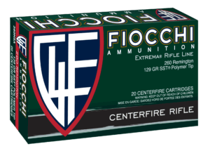 Fiocchi 260HSA Extrema 260 Rem 129 gr SST Polymer Tip BT 20rd Box
