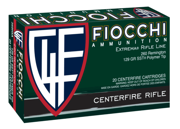 Fiocchi 260HSA Hyperformance Rifle 260 Rem 129 gr Super Shock Tip (SST) 20rd Box