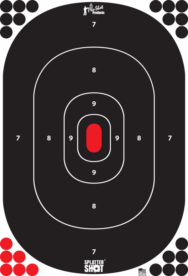 Pro-Shot 3BGREEN48 SplatterShot Black/Green Self-Adhesive Paper Impact Enhancement 3″ Bullseye 144 Targets/12 Sheets Includes Pasters