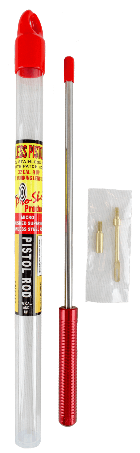 Pro-Shot 1PS87U Micro-Polished Cleaning Rod .27/ .32/ .40/ .44/ .45/ 9mm/ 10mm Cal Pistol #8″-32 Thread 8″ Stainless Steel