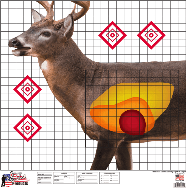 Pro-Shot WDSI5PK Whitetail Sight-In Deer Heavy Paper Hanging Universal 25″ x 25″ Multi-Color 5 Pack