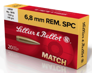 Sellier & Bellot SB68D Rifle 6.8 SPC 115 gr Hollow Point Boat Tail 20rd Box