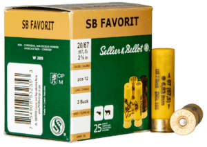 Sellier & Bellot SB20BSA Hunting  20 Gauge 2.75 12 Pellets 1 oz 2 Shot 25 Bx/ 10 Case”