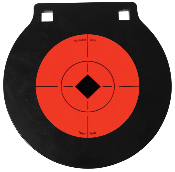 Birchwood Casey 47608 World of Targets Double Hole 6 Black/Orange AR500 Steel Circle w/Crosshair & Diamond Hanging”