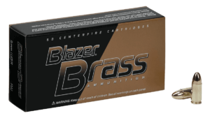 CCI 51991BB Blazer Brass Handgun 9mm Luger 115 gr Full Metal Jacket (FMJ) 100rd Box