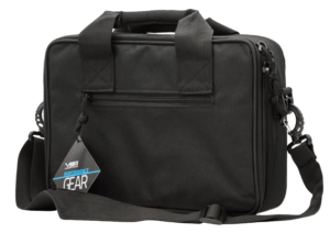 NcStar CPDX2971B VISM Double Pistol Range Bag with Mag Pouches Loop Fasteners Zippers Padding & Black Finish