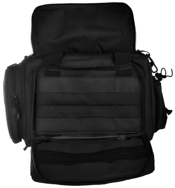 NcStar CVCRB2950B VISM Competition Range Bag with Padded Side Pockets Lockable Zippers Mag Pockets Large D-Rings Wide Padded Shoulder Strap & Black Finish