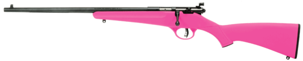 Savage Arms 13844 Rascal 22 LR Caliber with 1rd Capacity 16.12″ Barrel Matte Blued Metal Finish & Pink Synthetic Stock Left Hand (Youth)